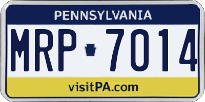PA license plate MRP7014