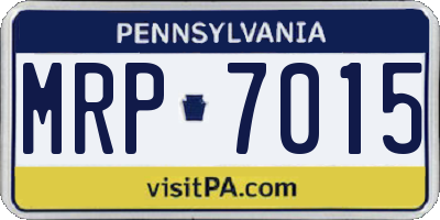 PA license plate MRP7015