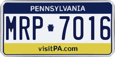 PA license plate MRP7016