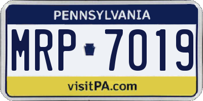 PA license plate MRP7019