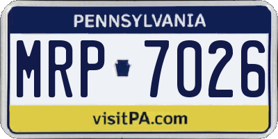 PA license plate MRP7026