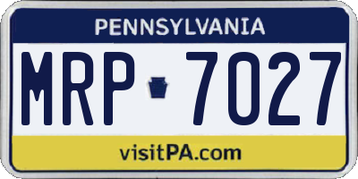 PA license plate MRP7027