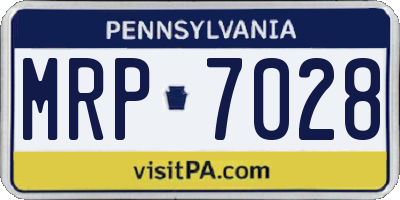 PA license plate MRP7028
