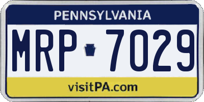 PA license plate MRP7029