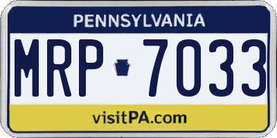PA license plate MRP7033
