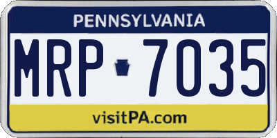 PA license plate MRP7035