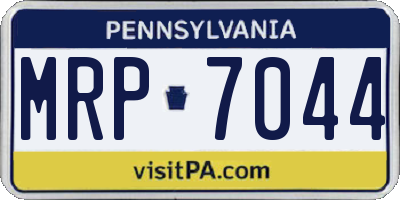 PA license plate MRP7044