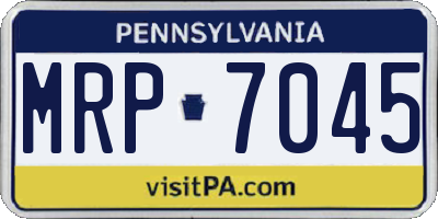 PA license plate MRP7045