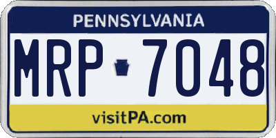 PA license plate MRP7048