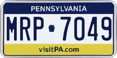 PA license plate MRP7049
