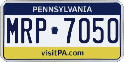 PA license plate MRP7050