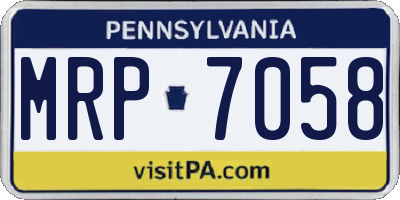 PA license plate MRP7058