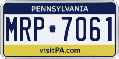 PA license plate MRP7061