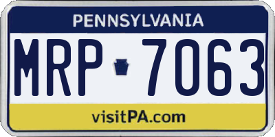 PA license plate MRP7063