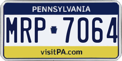 PA license plate MRP7064