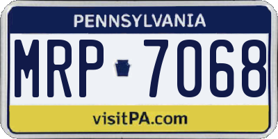 PA license plate MRP7068
