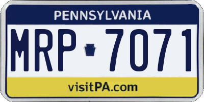 PA license plate MRP7071