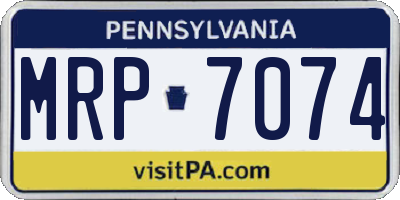 PA license plate MRP7074