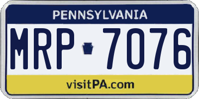 PA license plate MRP7076