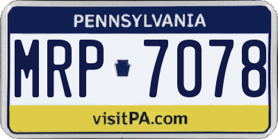PA license plate MRP7078