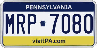 PA license plate MRP7080