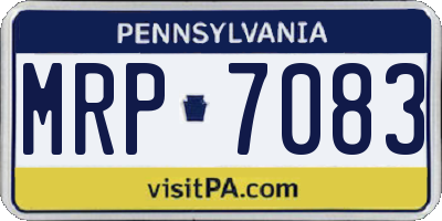 PA license plate MRP7083