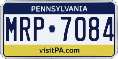 PA license plate MRP7084