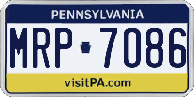 PA license plate MRP7086