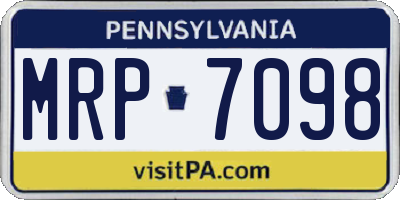 PA license plate MRP7098