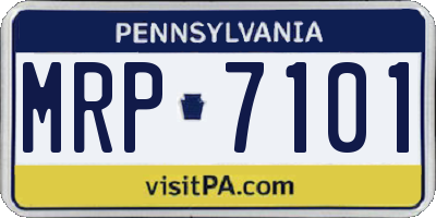 PA license plate MRP7101