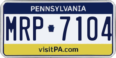 PA license plate MRP7104