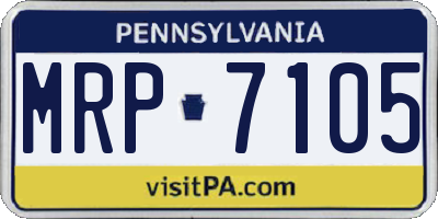 PA license plate MRP7105