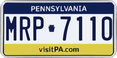 PA license plate MRP7110