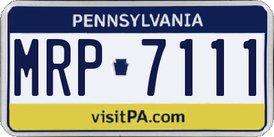 PA license plate MRP7111