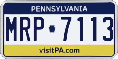 PA license plate MRP7113