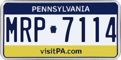 PA license plate MRP7114