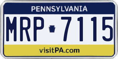 PA license plate MRP7115