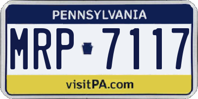PA license plate MRP7117