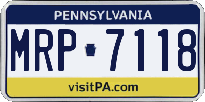 PA license plate MRP7118