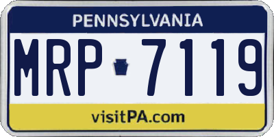 PA license plate MRP7119