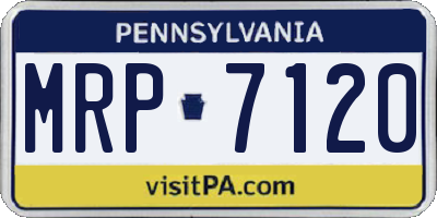 PA license plate MRP7120