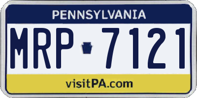 PA license plate MRP7121