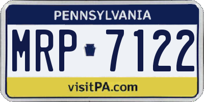 PA license plate MRP7122