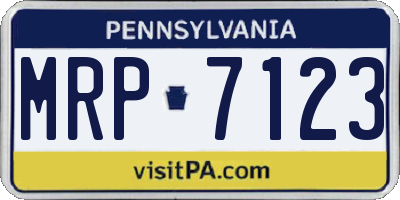 PA license plate MRP7123