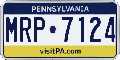 PA license plate MRP7124