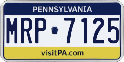 PA license plate MRP7125