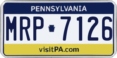 PA license plate MRP7126