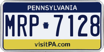 PA license plate MRP7128