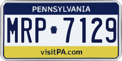 PA license plate MRP7129