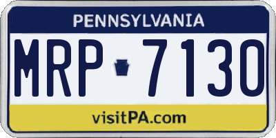 PA license plate MRP7130